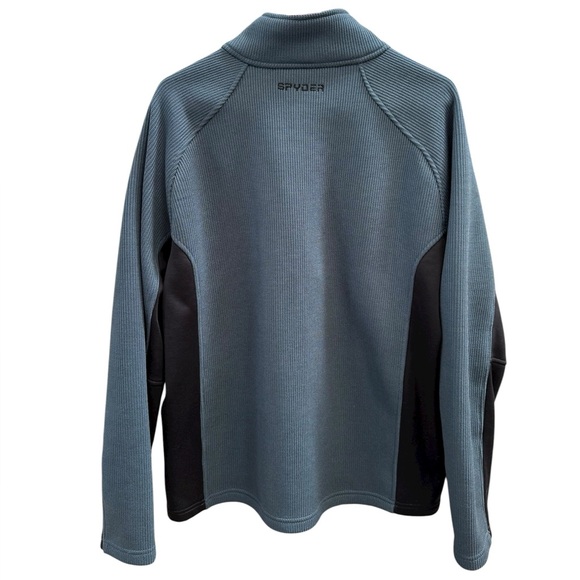 Spyder Men's Zip-Up Sweater in Blue and Black - Picture 4 of 4